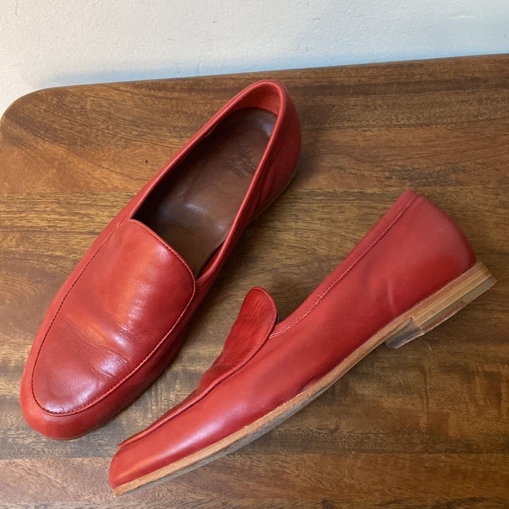 Saks Fifth Avenue Bold Red Slip-On Loafers